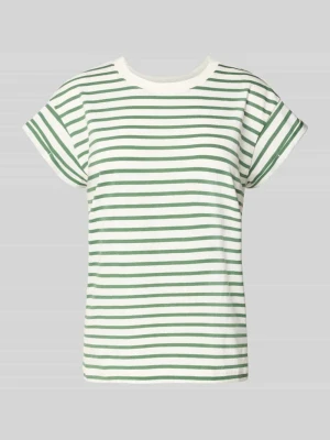 T-shirt z prążkowanym okrągłym dekoltem Jake*s Casual