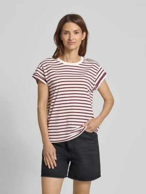 T-shirt z prążkowanym okrągłym dekoltem Jake*s Casual