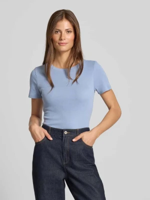 T-shirt z prążkowanym okrągłym dekoltem Jake*s Casual