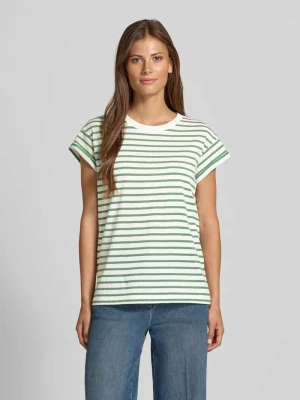 T-shirt z prążkowanym okrągłym dekoltem Jake*s Casual
