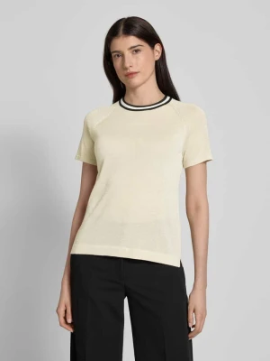 T-shirt z prążkowanym okrągłym dekoltem Jake*s Collection