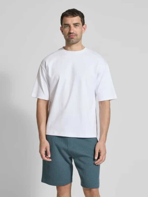 T-shirt z prążkowanym okrągłym dekoltem JAKE*S STUDIO MEN