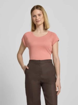 T-shirt z prążkowanym okrągłym dekoltem JAKE*S STUDIO WOMAN