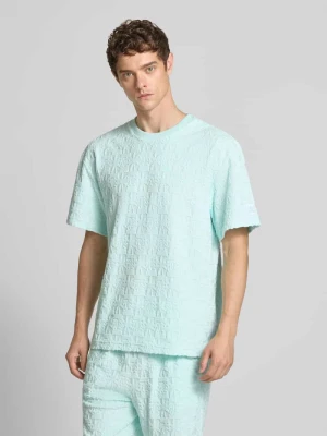 T-shirt z prążkowanym okrągłym dekoltem Karl Kani