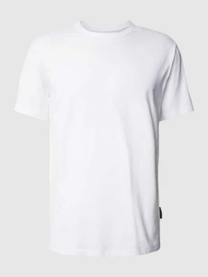 T-shirt z prążkowanym okrągłym dekoltem Marc O'Polo