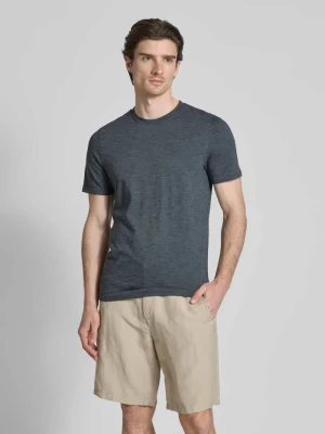 T-shirt z prążkowanym okrągłym dekoltem MCNEAL