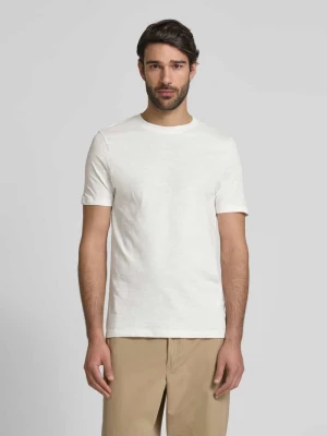T-shirt z prążkowanym okrągłym dekoltem MCNEAL