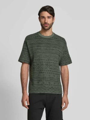 T-shirt z prążkowanym okrągłym dekoltem MCNEAL