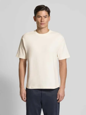 T-shirt z prążkowanym okrągłym dekoltem MCNEAL