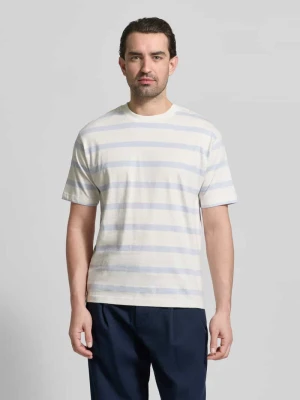 T-shirt z prążkowanym okrągłym dekoltem MCNEAL