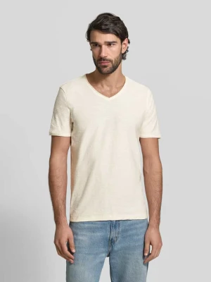 T-shirt z prążkowanym okrągłym dekoltem MCNEAL