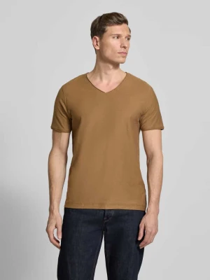 T-shirt z prążkowanym okrągłym dekoltem MCNEAL