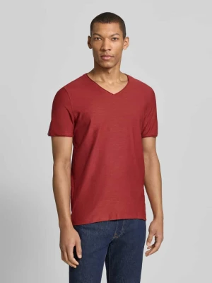 T-shirt z prążkowanym okrągłym dekoltem MCNEAL