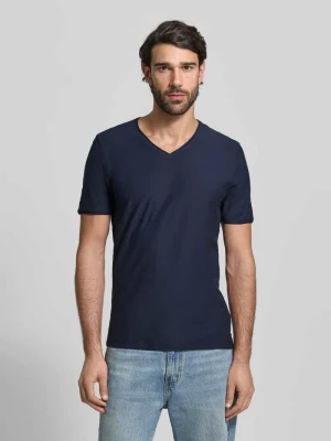 T-shirt z prążkowanym okrągłym dekoltem MCNEAL