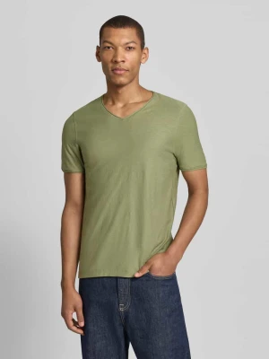 t-shirt z dekoltem w serek MCNEAL Limonkowy