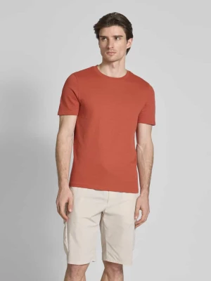 T-shirt z prążkowanym okrągłym dekoltem MCNEAL