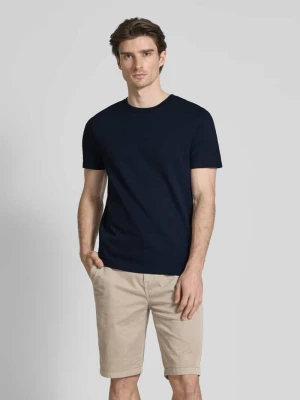 Zdjęcie produktu T-shirt z prążkowanym okrągłym dekoltem MCNEAL Ciemnoniebieski