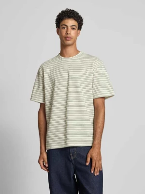 T-shirt z prążkowanym, okrągłym dekoltem model ‘APOLLO’ Redefined Rebel