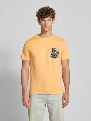 T-shirt z prążkowanym, okrągłym dekoltem model ‘BHJEM’ Blend
