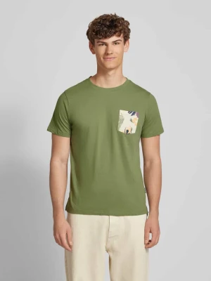 T-shirt z prążkowanym, okrągłym dekoltem model ‘BHJEM’ Blend