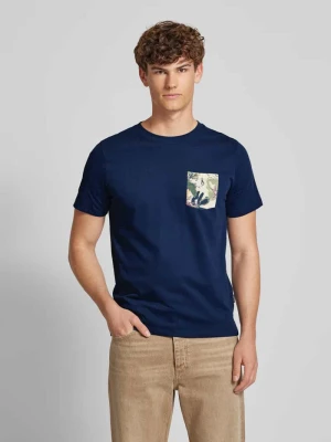 T-shirt z prążkowanym, okrągłym dekoltem model ‘BHJEM’ Blend