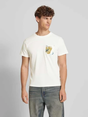 T-shirt z prążkowanym, okrągłym dekoltem model ‘BHJEM’ Blend