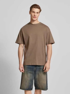 T-shirt z prążkowanym, okrągłym dekoltem model ‘BRADLEY’ jack & jones