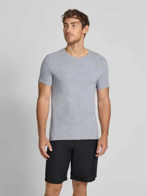 T-shirt z prążkowanym, okrągłym dekoltem model ‘BYSAPICK’ American vintage