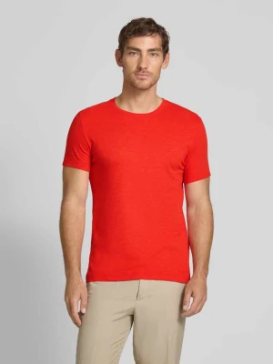 T-shirt z prążkowanym, okrągłym dekoltem model ‘BYSAPICK’ American vintage