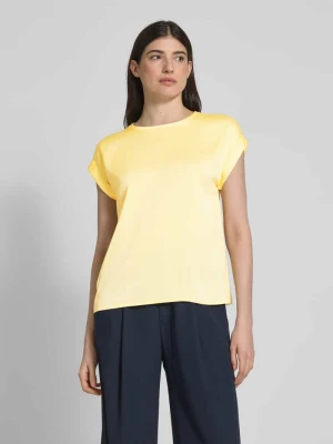 T-shirt z prążkowanym, okrągłym dekoltem model ‘ELLETTE’ Vila