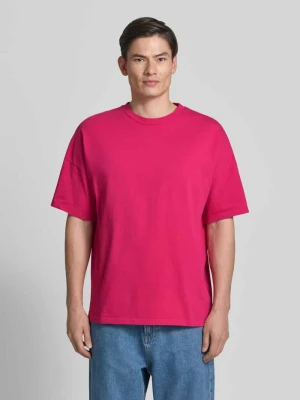 t-shirt z prążkowanym okrągłym dekoltem model 'FIZVALLEY' American vintage