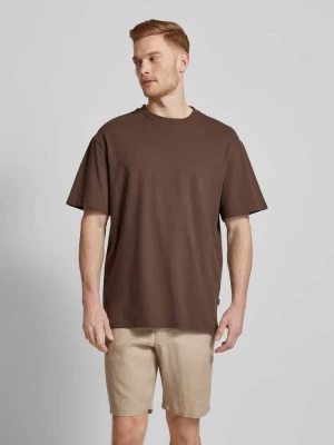 T-shirt z prążkowanym, okrągłym dekoltem model ‘HARVEY’ Jack & Jones Premium