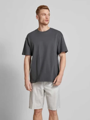 T-shirt z prążkowanym, okrągłym dekoltem model ‘HARVEY’ Jack & Jones Premium