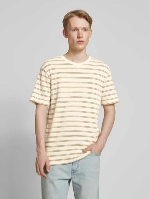 T-shirt z prążkowanym, okrągłym dekoltem model ‘IAN’ Only & Sons