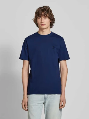 T-shirt z prążkowanym, okrągłym dekoltem model ‘JENS’ Blend