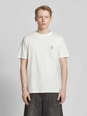 T-shirt z prążkowanym, okrągłym dekoltem model ‘JENS’ Blend