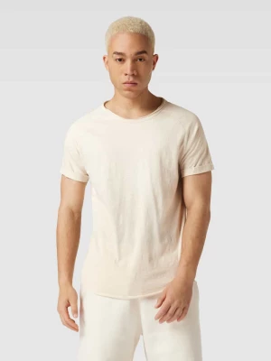 T-shirt z prążkowanym, okrągłym dekoltem model ‘KAS’ Redefined Rebel