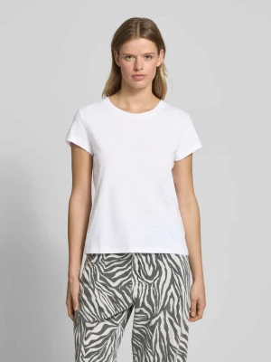T-shirt z prążkowanym, okrągłym dekoltem model ‘MEGAN’ Pepe Jeans