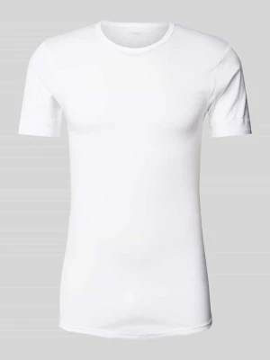 T-shirt z prążkowanym, okrągłym dekoltem model ‘NOBLESSE’ mey