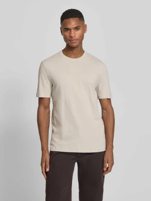 T-shirt z prążkowanym okrągłym dekoltem model 'Olaf' Tiger Of Sweden