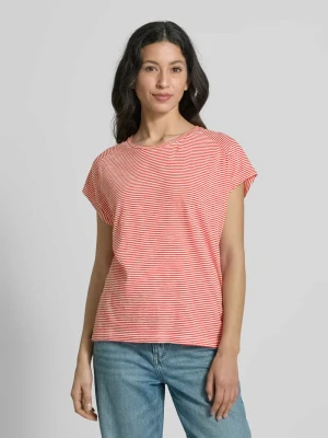 T-shirt z prążkowanym, okrągłym dekoltem model ‘ONELIAA’ ARMEDANGELS