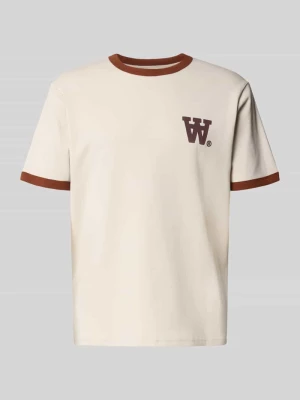 T-shirt z prążkowanym, okrągłym dekoltem model ‘Parker’ Wood Wood