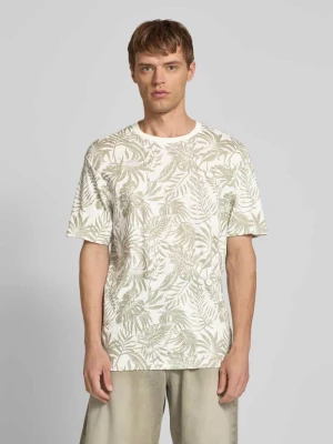 T-shirt z prążkowanym, okrągłym dekoltem model ‘PERRY’ Only & Sons