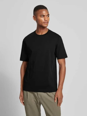 T-shirt z prążkowanym, okrągłym dekoltem model ‘RAPHAEL’ drykorn