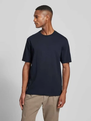 T-shirt z prążkowanym, okrągłym dekoltem model ‘RAPHAEL’ drykorn