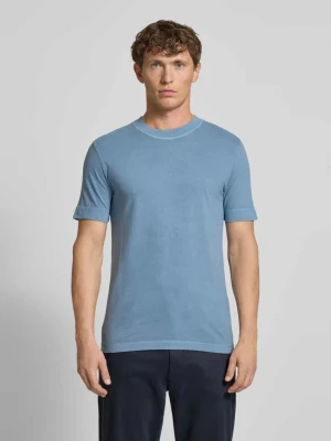 T-shirt z prążkowanym, okrągłym dekoltem model ‘RAPHAEL’ drykorn