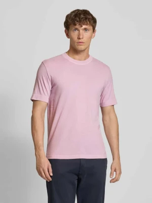 T-shirt z prążkowanym, okrągłym dekoltem model ‘RAPHAEL’ drykorn