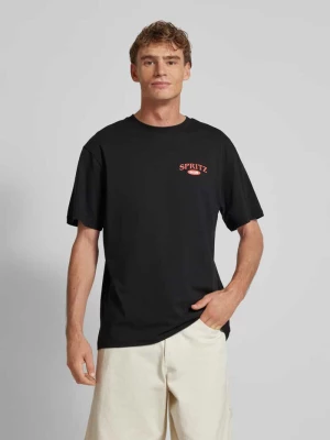 T-shirt z prążkowanym, okrągłym dekoltem model ‘SPRITZ’ Only & Sons