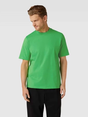 T-shirt z prążkowanym, okrągłym dekoltem model ‘SUS’ Esprit