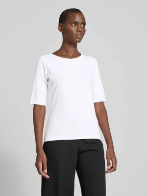 T-shirt z prążkowanym, okrągłym dekoltem model ‘Tamira’ Joop!